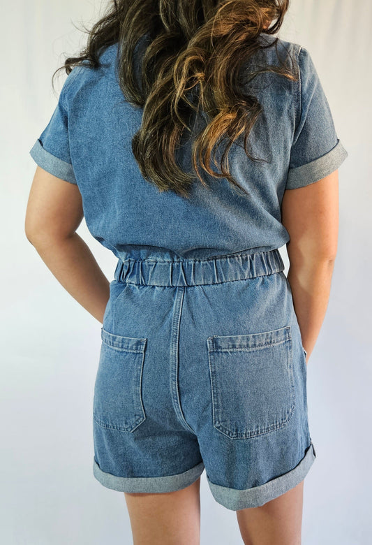 Denim Romper