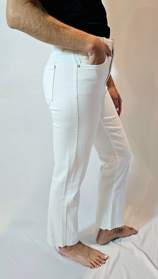 White High Rise Classic Stretch Straight Jeans