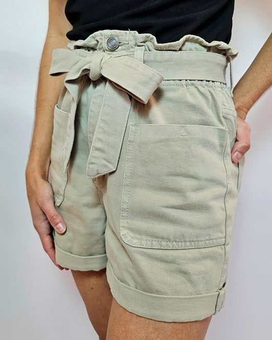 Khaki Paper Bag Shorts