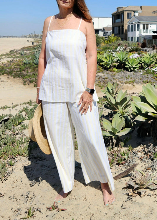 Cabana Striped Linen Tank