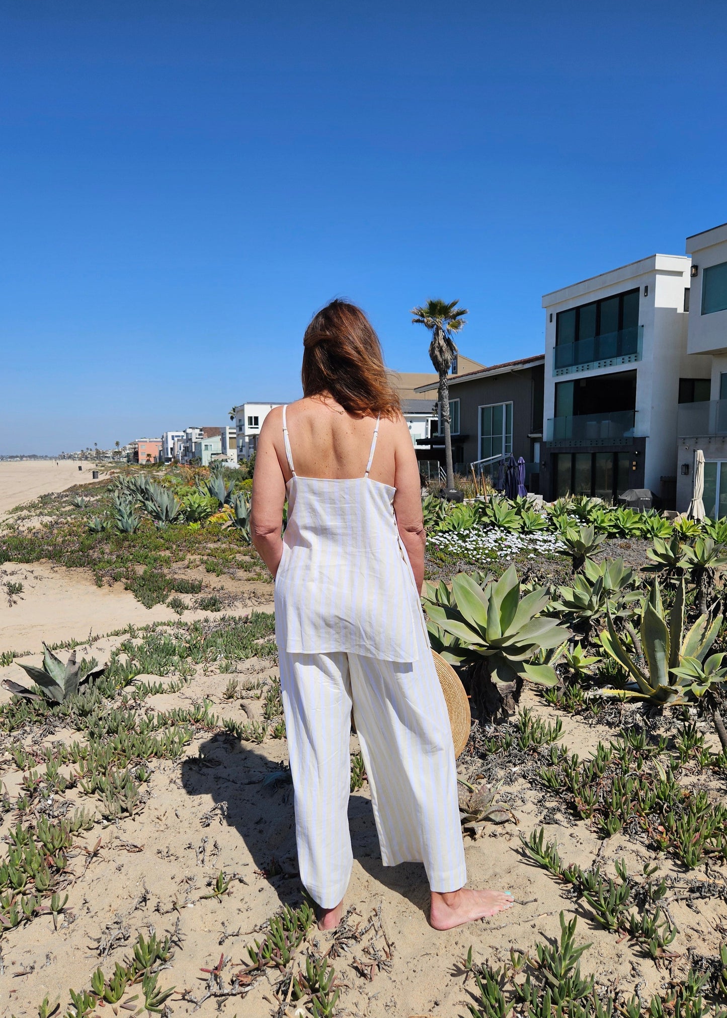 Cabana Striped Linen Tank