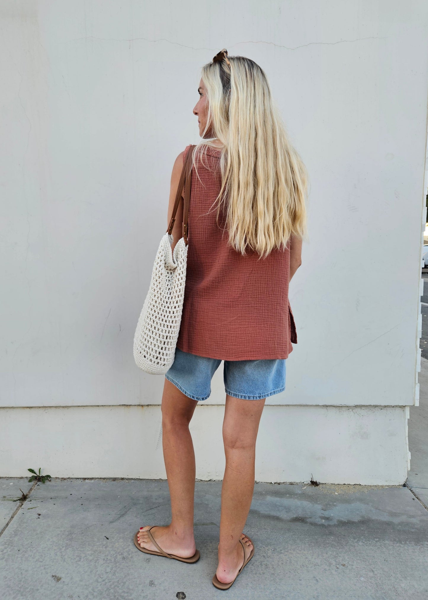 Reef Cotton Tank in Clay