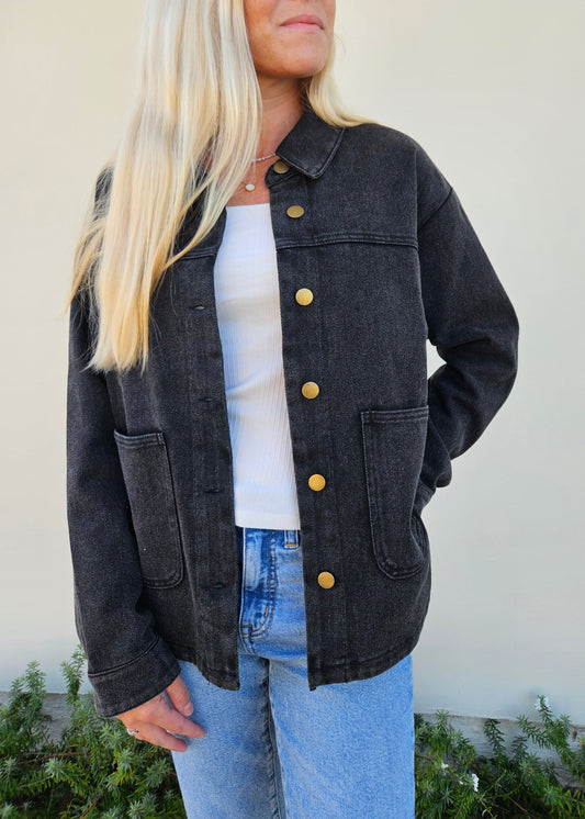 Stormy Skies Denim Shacket