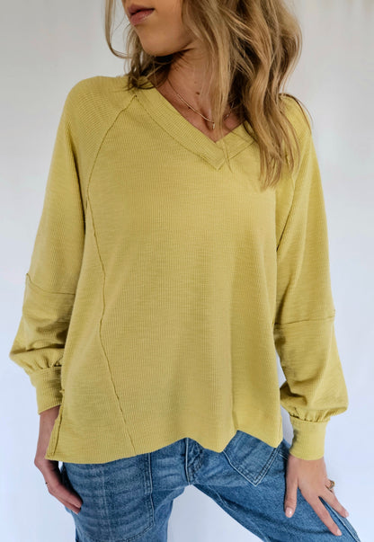 Ribbed Knit Long Sleeve Top