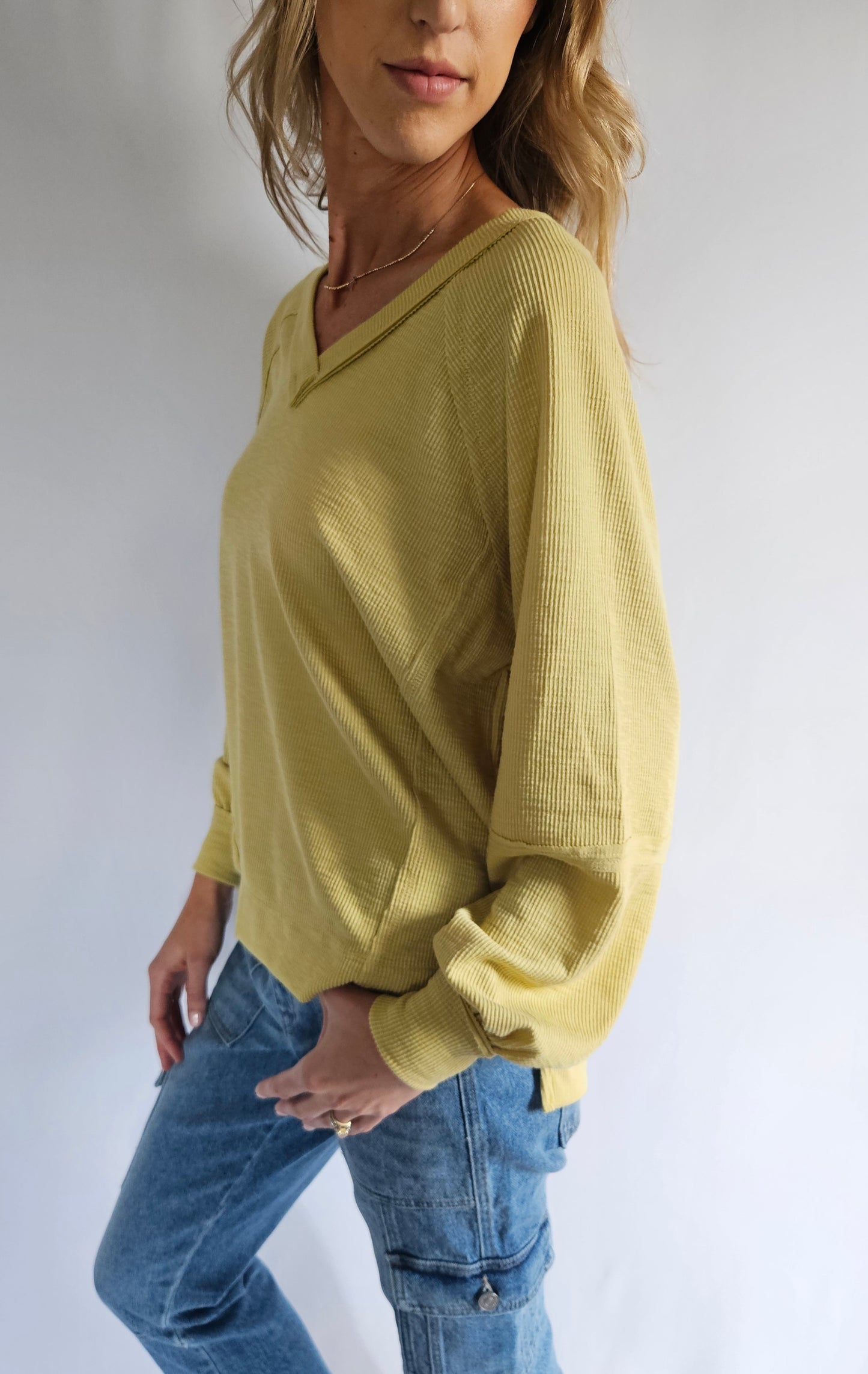 Ribbed Knit Long Sleeve Top