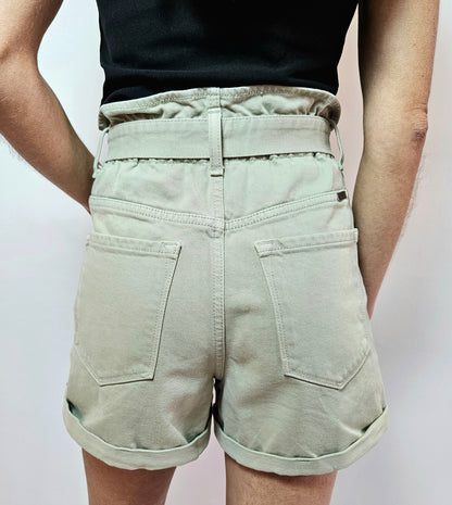 Khaki Paper Bag Shorts