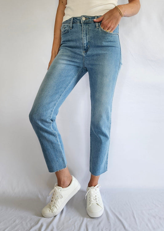 Light Wash High Rise Straight Jeans