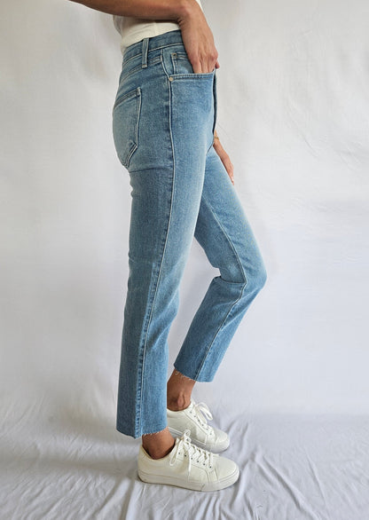 Light Wash High Rise Straight Jeans