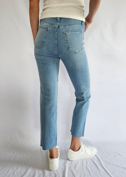 Light Wash High Rise Straight Jeans