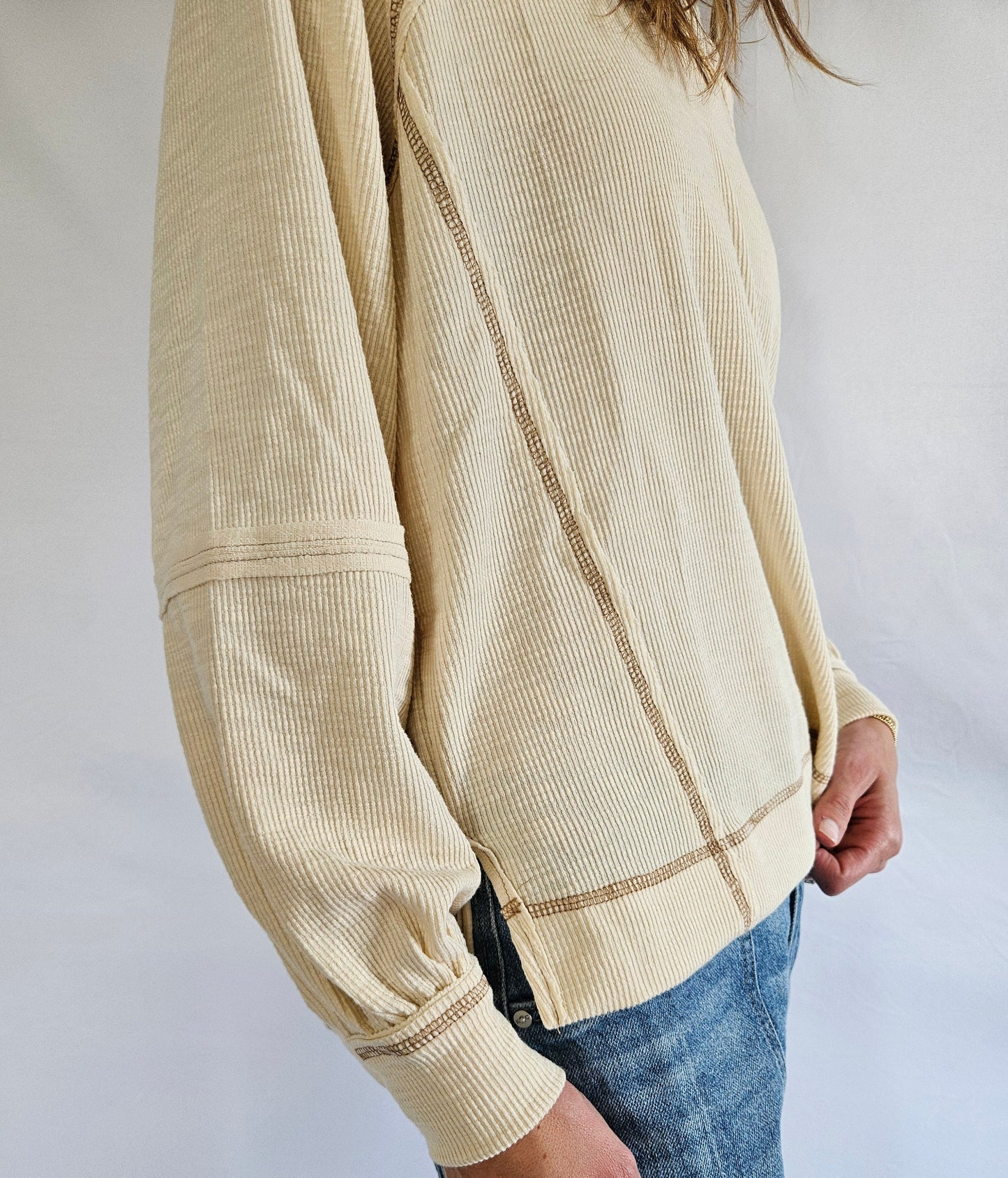 Ribbed Knit Long Sleeve Top