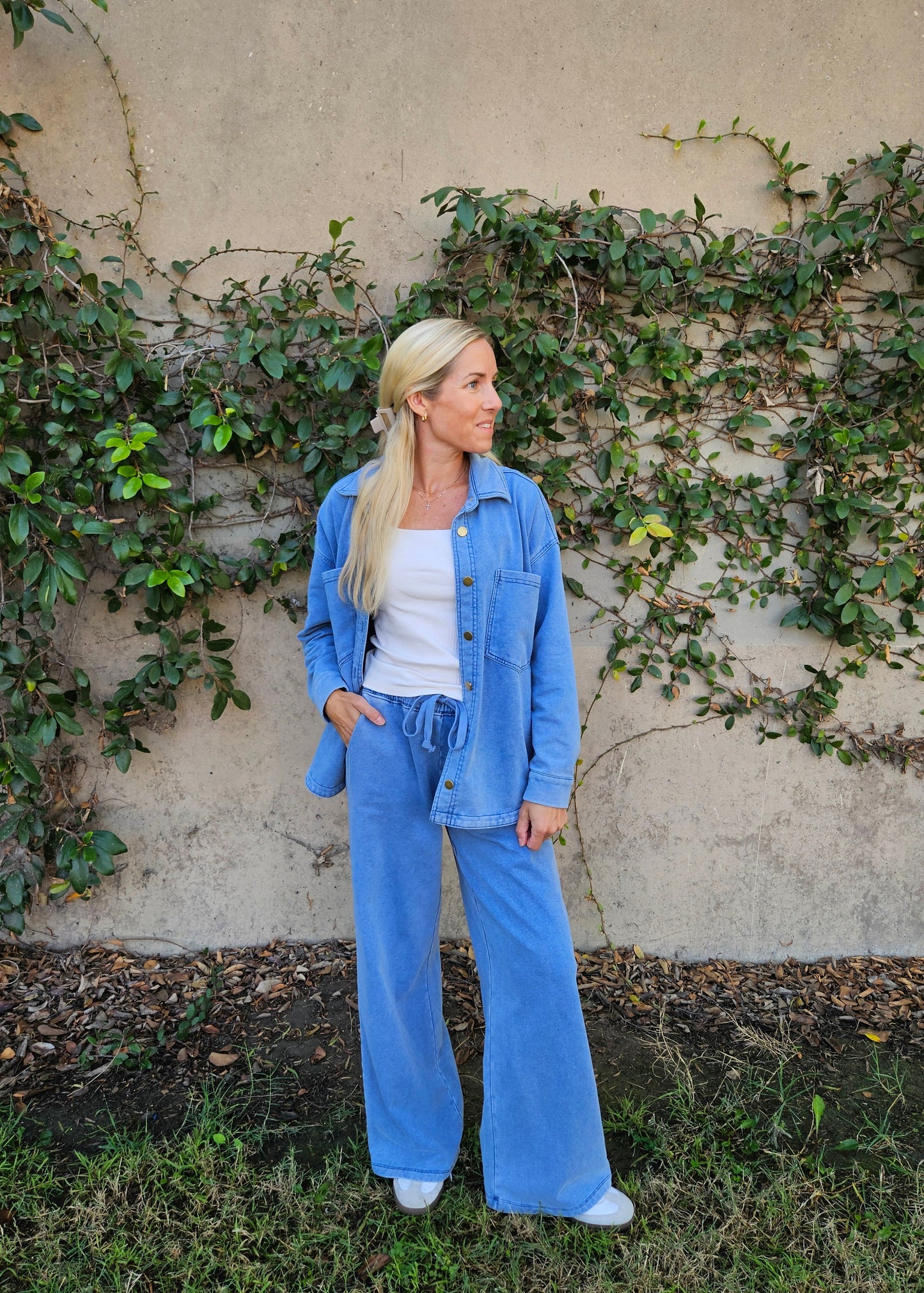 Blue Wave Knitted Pants