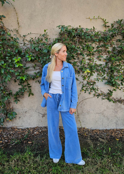 Blue Wave Knitted Pants