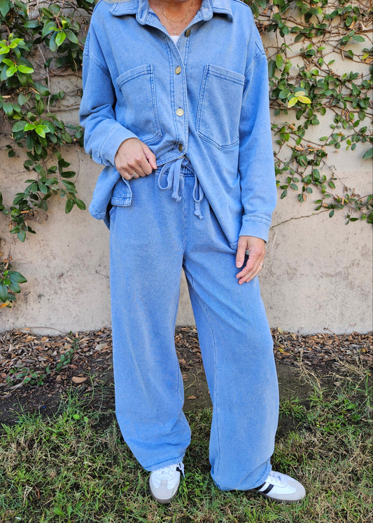 Blue Wave Knitted Pants