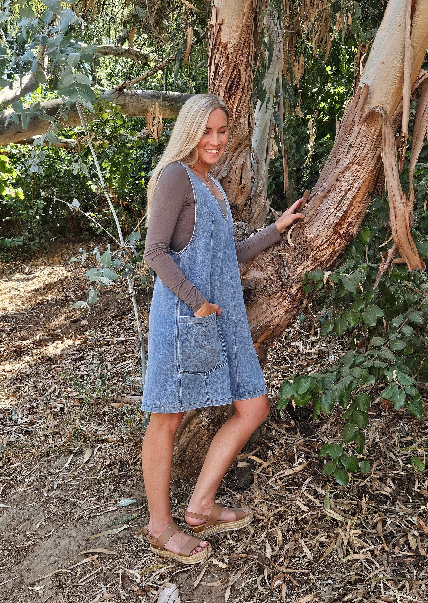 Denim Overall Mini Dress